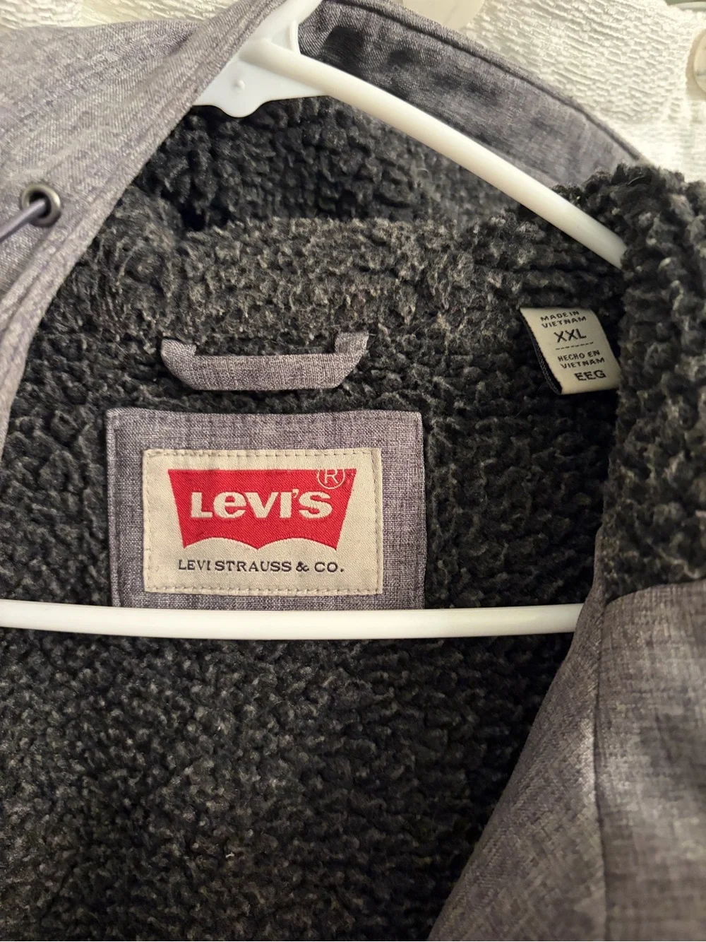 Levi's Gray Sherpa-Lined Hoodie Jacket